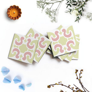 mozaïekvloer Keramische Tegel (geel-rood) Tegeltje