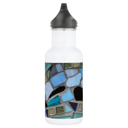 Mozaïsche Tegels van Blauw en Groen Waterfles (Rechts)