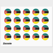 Mozambikaanse vlag ronde sticker (Vel)
