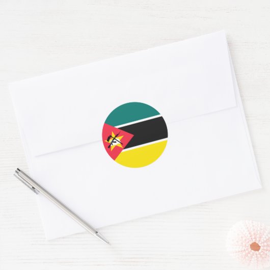 Mozambikaanse vlag ronde sticker (Envelop)
