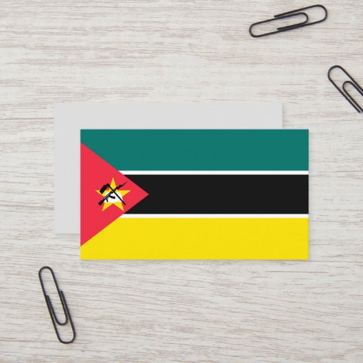 Mozambikaanse vlag visitekaartje (Voorkant / Achterkant in situ)