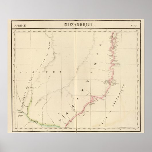 Mozambique Afrika 47 Poster (Voorkant)