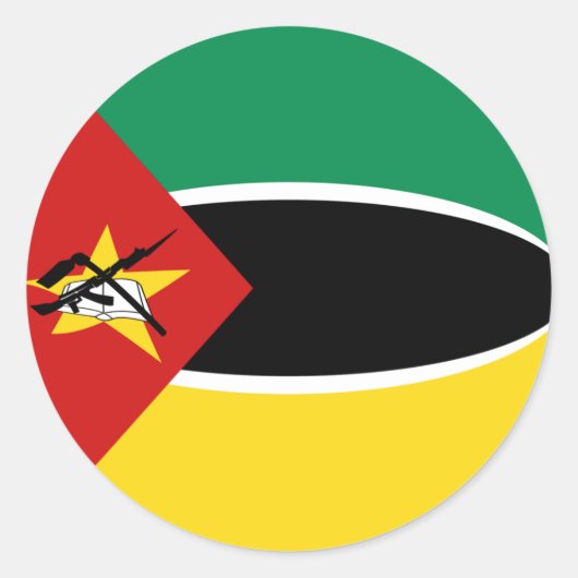 Mozambique Fisheye Vlag Sticker (Voorkant)