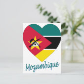 Mozambique Flag Heart Briefkaart (Staand voorkant)