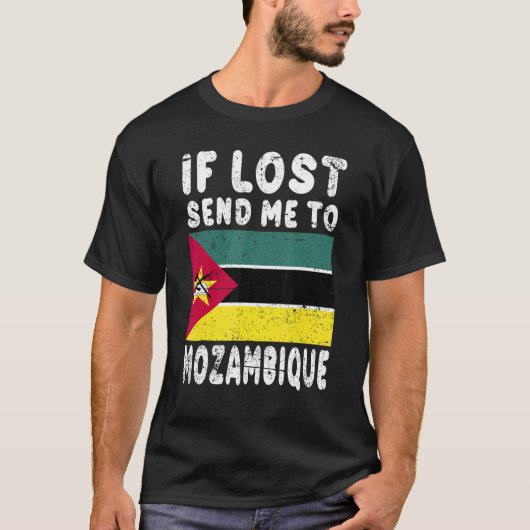 Mozambique Flag Souvenir  If lost send me to Mozam T-shirt (Voorkant)