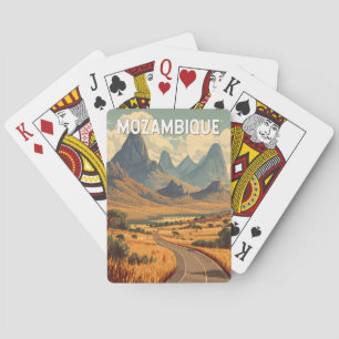 Mozambique Illustratie Reis Kunst Vintage Pokerkaarten