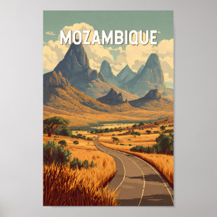 Mozambique Illustratie Reis Kunst Vintage Poster
