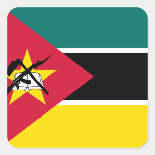 Mozambique Nationale Wereldvlag Vierkante Sticker