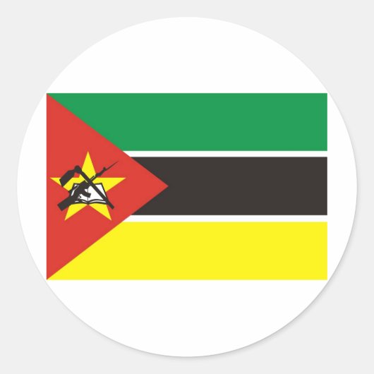 Mozambique Ronde Sticker (Voorkant)