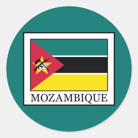 Mozambique Ronde Sticker (Voorkant)