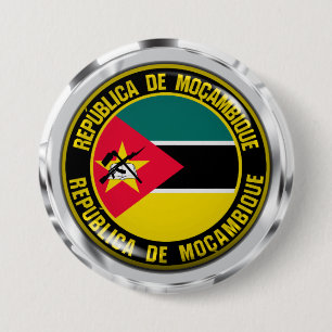 Mozambique Round Emblem Ronde Button 7,6 Cm