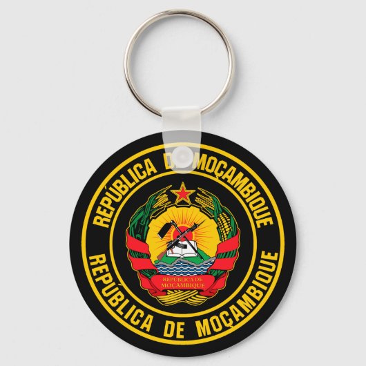 Mozambique Round Emblem Sleutelhanger (Voorkant)
