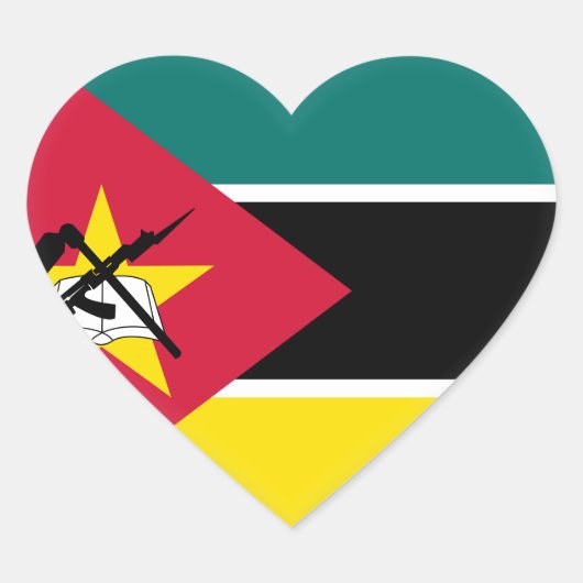 Mozambique vlag hart sticker (Voorkant)
