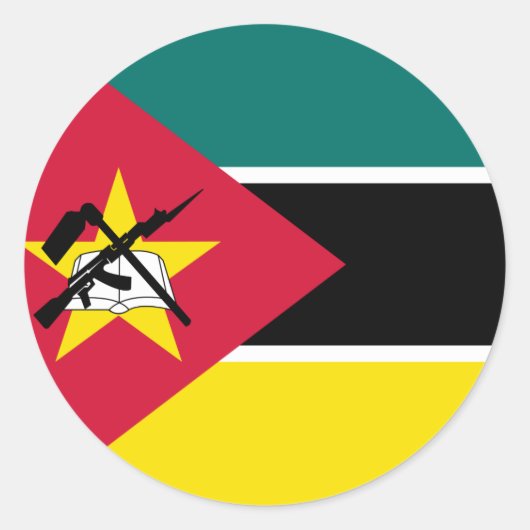 Mozambique vlag ronde sticker (Voorkant)