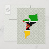 Mozambique - Vlagplattegrond Briefkaart (Voorkant / Achterkant)