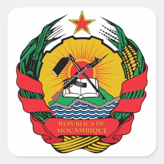 Mozambique wapenstilstand vierkante sticker (Voorkant)