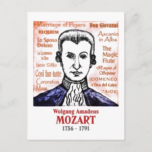 Mozart Briefkaart (Voorkant)