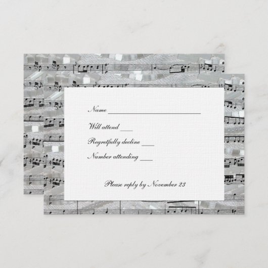 Mozart et Pearls rsvp avec enveloppes (Devant / Derrière)