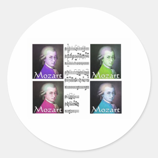 Mozart Liefhebbers Geschenken Ronde Sticker (Voorkant)