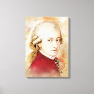 Mozart op Canvas - Waterverf stijl Afdruk