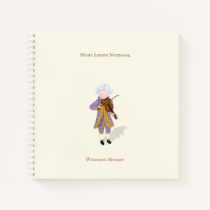 Mozart Spelen Violin Gepersonaliseerde Musicians Notitieboek