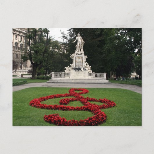 mozart standbeeld briefkaart (Voorkant)
