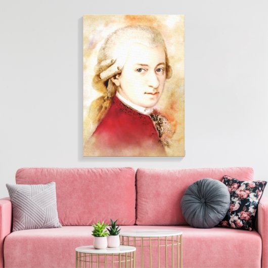 Mozart sur toile - Style aquarelle (Insitu(Salon))