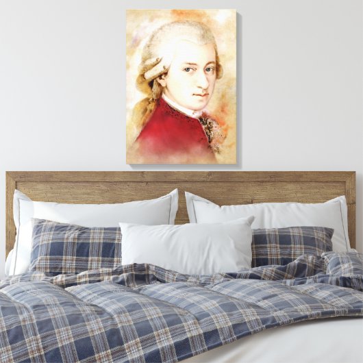 Mozart sur toile - Style aquarelle (Insitu(Chambre))