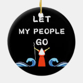 Mozes deelt het rode Zee Joodse vrouwen Man passov Keramisch Ornament (Achterkant)