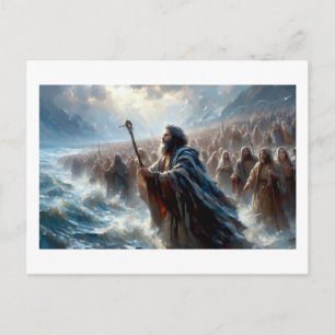 Mozes die de Rode Zee scheidt, Briefkaart