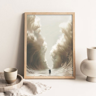 Mozes die de Rode Zee splijt, Christelijke Schilde Poster