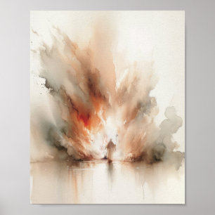 Mozes en de brandende Struik - Digitale Sketch Poster