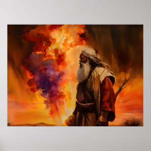 Mozes en de brandende Struik Poster