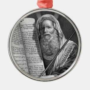 Mozes en de tien geboden metalen ornament