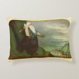 Mozes en de Tien Geboden, Vintage Religie Accent Kussen