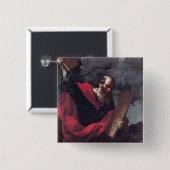 Mozes met de Tablets van de Wet Vierkante Button 5,1 Cm (Voorkant /achterkant)