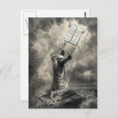 Mozes ontvangt het briefkaart van Recht (Voorkant / Achterkant)