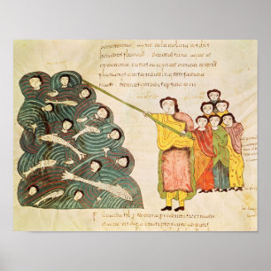 Mozes sluit het Rode Zee op de Egyptenaren Poster