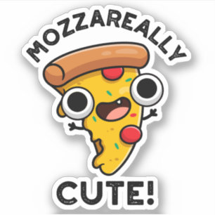 Mozza-echt Cute Funny Pizza Pun Sticker