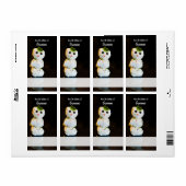 Mozzarella Ball Snowman Étiquette de recette perso (Feuille entière)