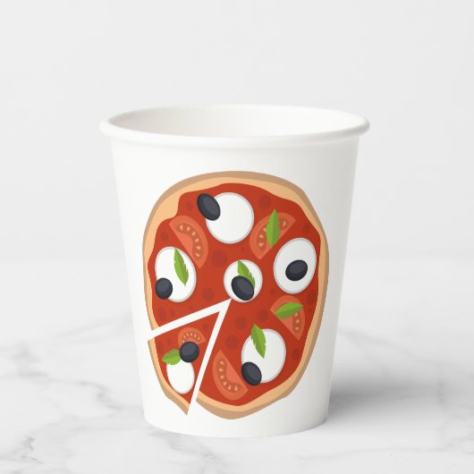 Mozzarella Pizza Papieren Bekers (Voorkant)