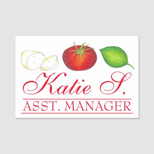 Mozzarella Tomato Basil Italiaans restaurant voor Naamplaatje (Voorkant)