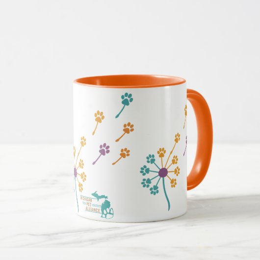 MPA Dandelion Empreintes de pattes cafés Mugs (Devant droit)