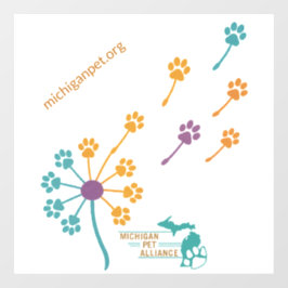 MPA Paardebloem Paw Drukt Venster Koorden Raamsticker