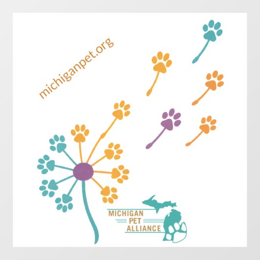 MPA Paardebloem Paw Drukt Venster Koorden Raamsticker (Vel)