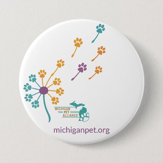 MPA Paardebloem Paw Print Button (Voorkant)