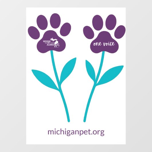 MPA Paw Print Tulpen Window Clings Raamsticker (Vel)