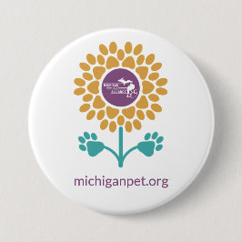 MPA Paw Prints Zonnebloem Button