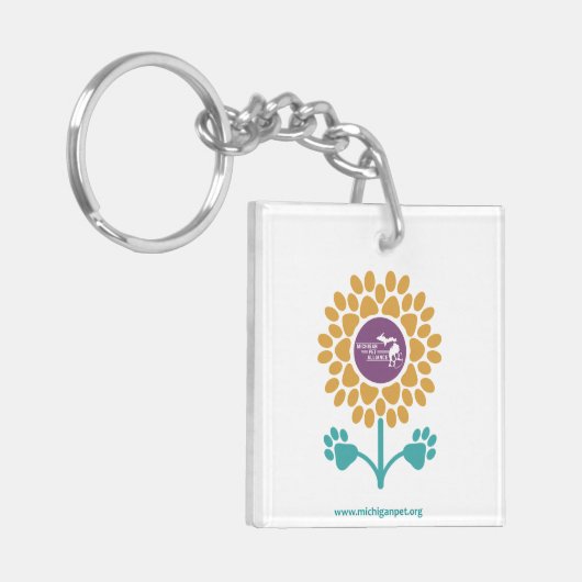 MPA Zonnebloem Paw Prints Sleutelhanger (Voorkant Links)