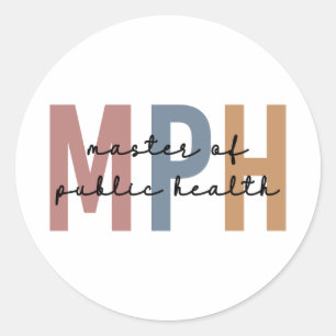 MPH Master of Public Health Afstuderen Ronde Sticker